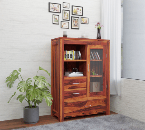book cabinet with glass doors