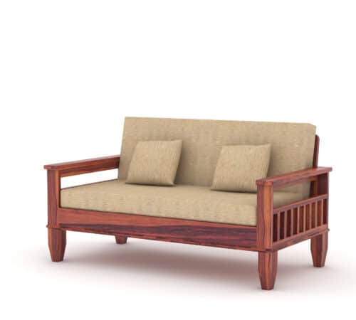 Ergola Solid Wood 2 Seater Wooden Sofa Set For Living Room | Furniture - Image 4