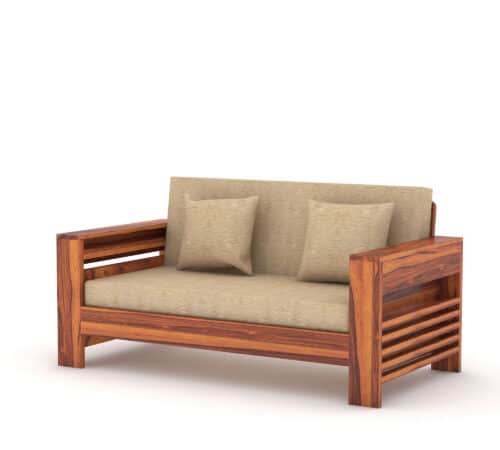 Furnora Solid Wood 2 Seater Wooden Sofa Set For Living Room | Furniture - Image 5