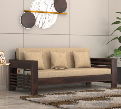 3 seater wooden sofa
