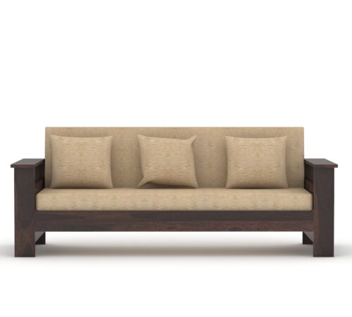 Furnora Solid Wood 3 Seater Wooden Sofa Set For Living Room | Furniture - Image 4