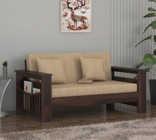 Workix Solid Wood 2 Seater Wooden Sofa Set For Living Room | Furniture