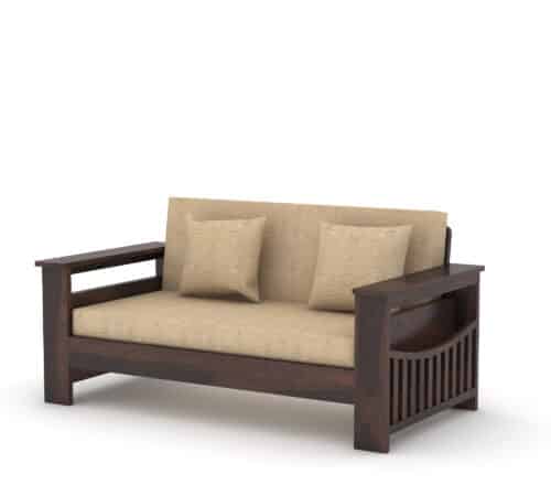 Workix Solid Wood 2 Seater Wooden Sofa Set For Living Room | Furniture - Image 4