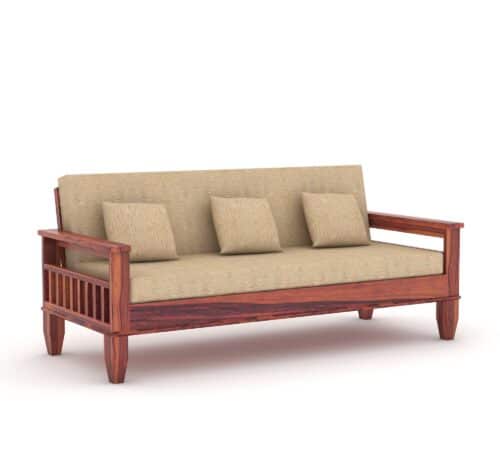 Deska 3 Seater Wooden Sofa - Image 5