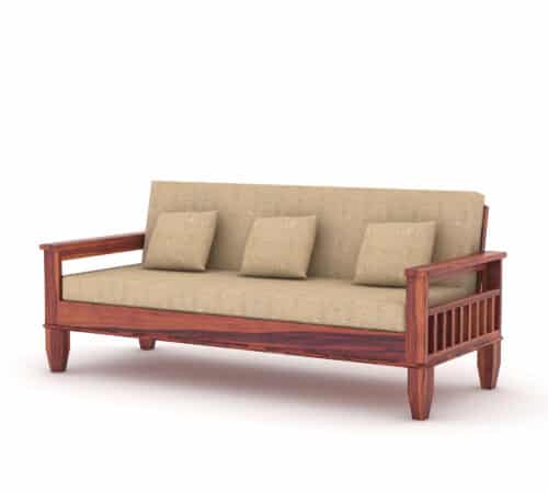Deska 3 Seater Wooden Sofa - Image 6