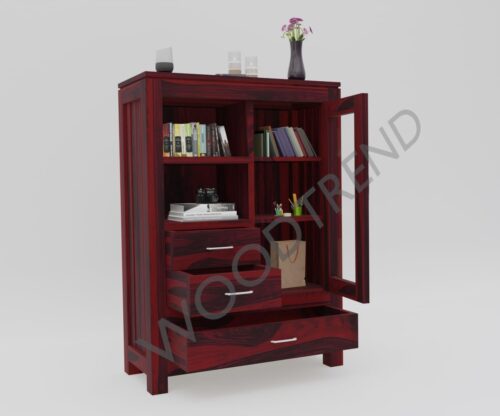 Taskuna Bookshelf Cabinet with Glass Door For Office & Study | Furniture - Image 7