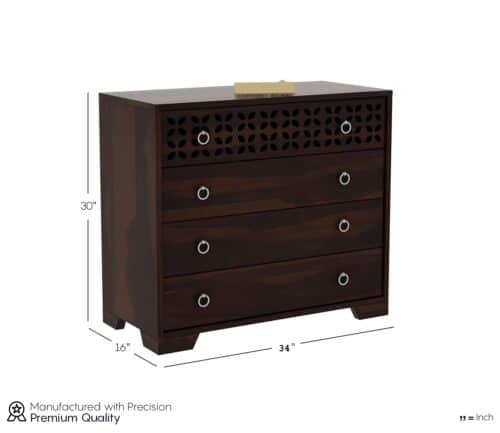 Worksy 4-Drawer Wooden Chest Of Drawers - Image 4