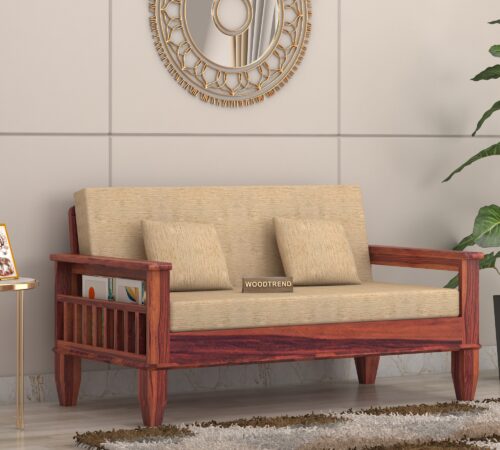 Solid Wood 2 Seater Wooden Sofa