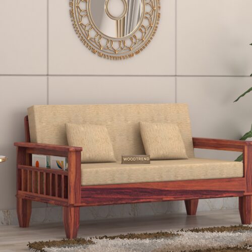Solid Wood 2 Seater Wooden Sofa