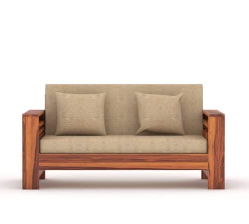Furnora Solid Wood 2 Seater Wooden Sofa Set For Living Room | Furniture - Image 4