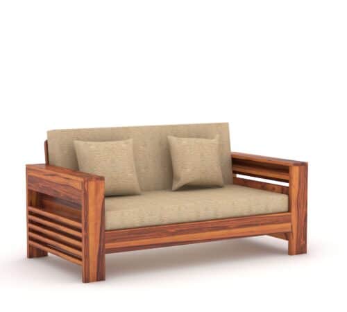 Furnora Solid Wood 2 Seater Wooden Sofa Set For Living Room | Furniture - Image 3