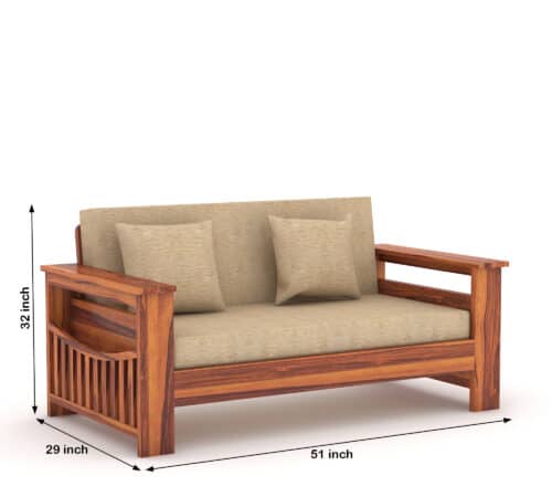 Ergova Solid Wooden Two Seater Sofa Set For Living Room | Furniture - Image 4